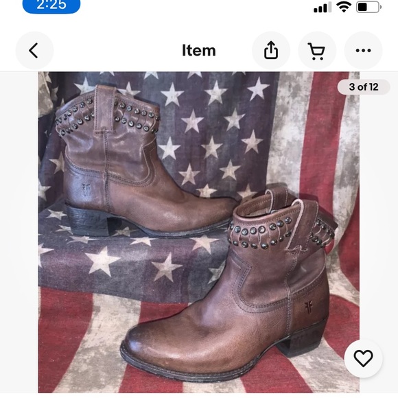 Frye Shoes - Frye Diana Brown distressed studded leather boots size 7 B